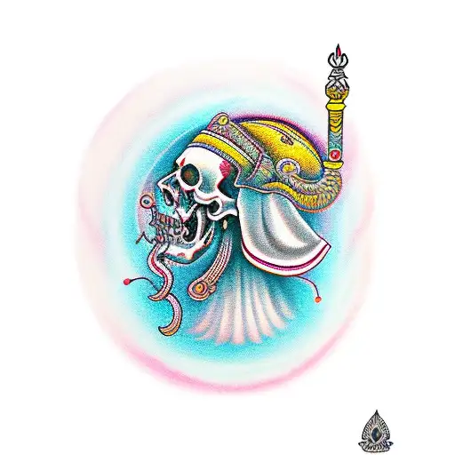 Sanskrit mantra with death & Courage designs for handbamd  tattoo design idea