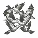 4 birds flying together symbolizing tattoo design idea