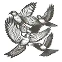 4 birds flying together symbolizing tattoo design idea