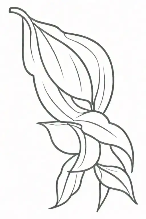 MINIMALIST BANANA LEAF tattoo design idea