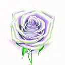Lavender Sprig intertwined Rose with stem  tattoo design idea