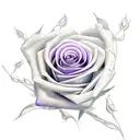 Lavender Sprig intertwined Rose with stem  tattoo design idea