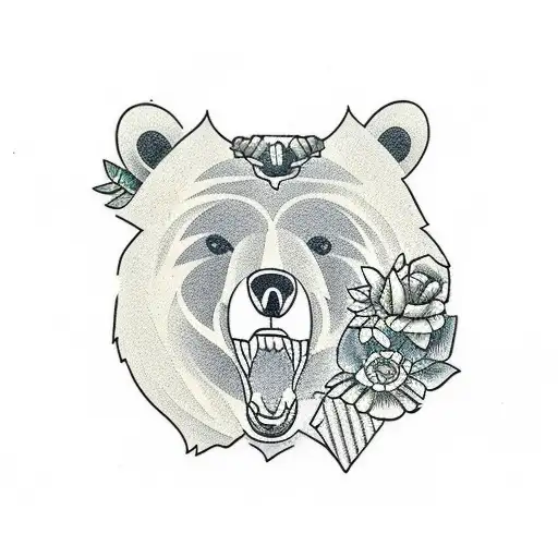 Bear un forest tattoo design idea