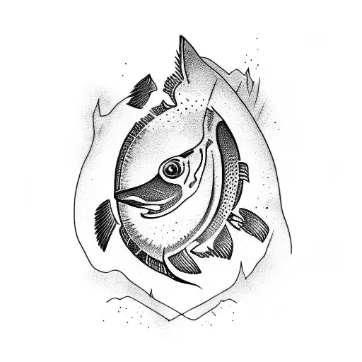 Salmon tattoo design idea