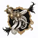 squid steampunk tattoo design idea