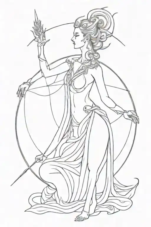 nemesis goddess of revenge tattoo design idea