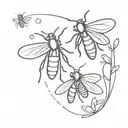 fireflies tattoo design idea