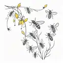 fireflies tattoo design idea