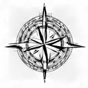 compass and wind rose tattoo design idea