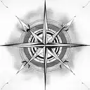 compass and wind rose tattoo design idea