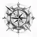 compass and wind rose tattoo design idea