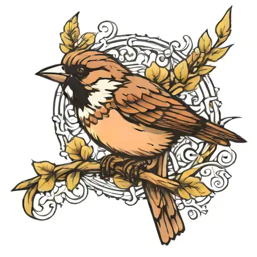 sparrow tattoo design idea