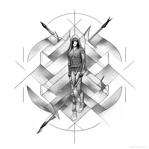 arrow with sound wave tattoo design idea