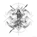 arrow with sound wave tattoo design idea