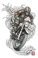biker racing tattoo design idea