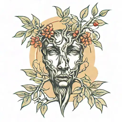 turn pick lips into olive tree with roots reaching deep tattoo design idea