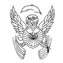 Eagle spread wings with swords tattoo design idea