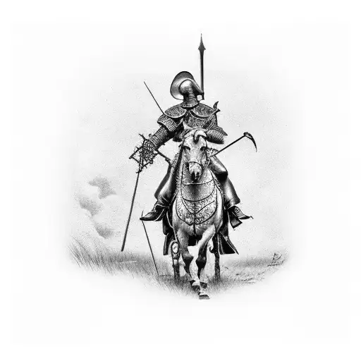 don quixote and pancho tattoo design idea