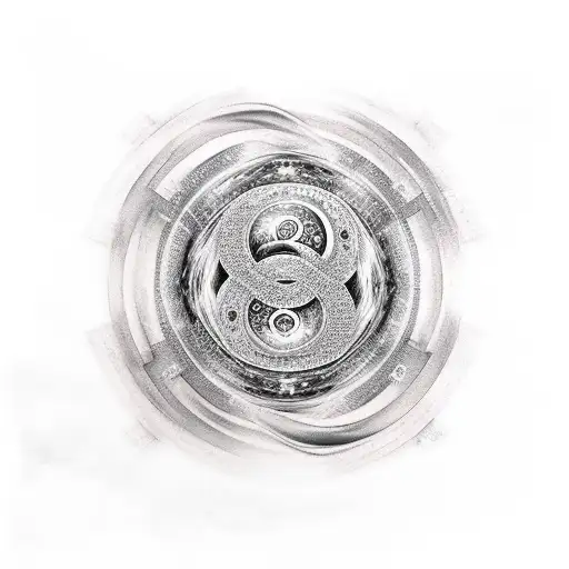 ying Yang portal universe connection tattoo design idea