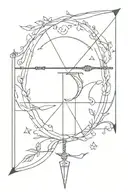 nordic bow and arrow tattoo design idea