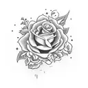 long sword with flowers around it tattoo design idea