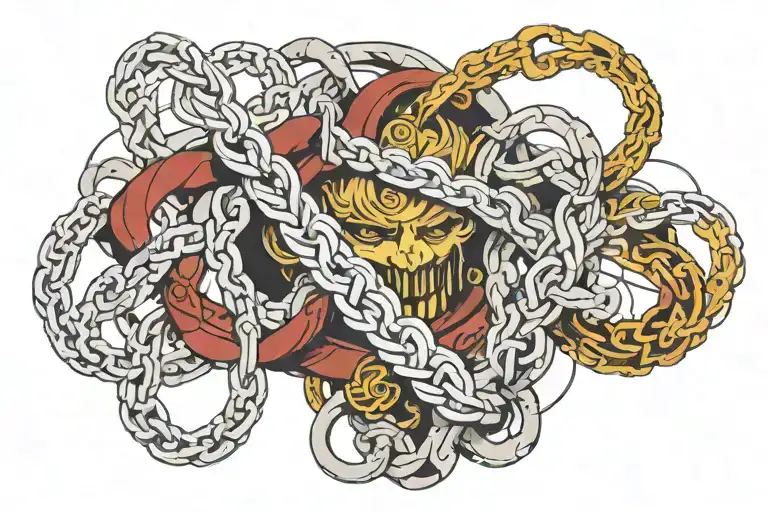 kurapika chains wrapped tattoo design idea