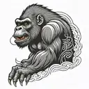 roaring gorilla tattoo design idea