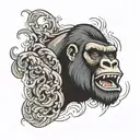 roaring gorilla tattoo design idea