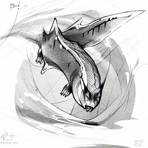 sturgeon tattoo design idea