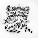 snow leopard tattoo design idea