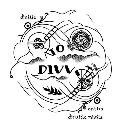circular tatoo with  latin sentences "non vivifica" and "non resuscitare" tattoo design idea