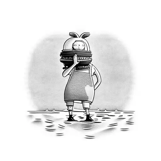 A tattoo featuring the main characters from Bob's Burgers in a marine-themed setting tattoo design idea