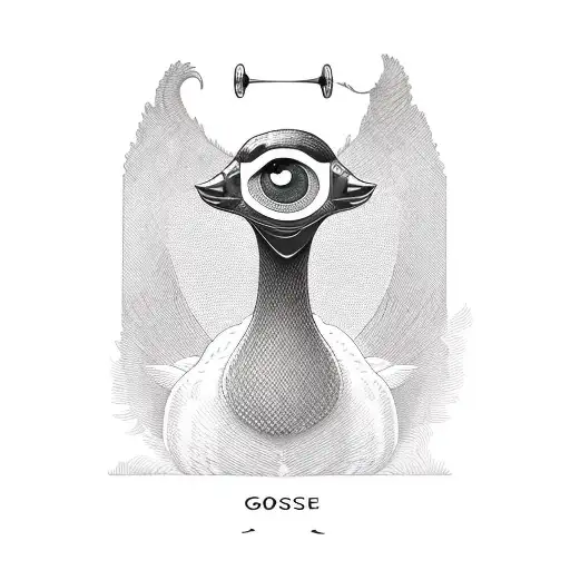 Goose with monocle tattoo design idea