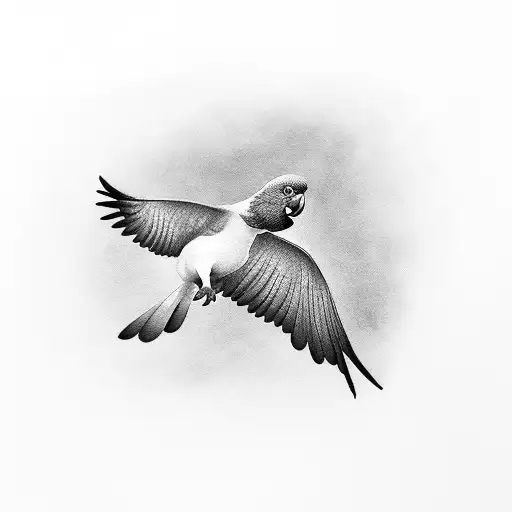 umbrella cockatoo flying tattoo design idea