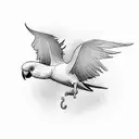 umbrella cockatoo flying tattoo design idea