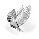 umbrella cockatoo flying tattoo design idea