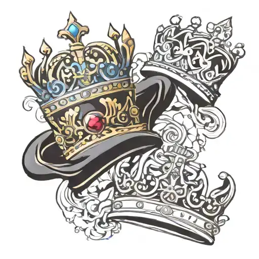two Prince crowns symbolizing royalty and leadership tattoo design idea