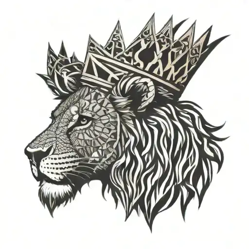 Rasta lion with a crown tattoo design idea