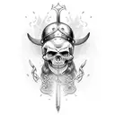 viking, candy skull tattoo design idea