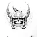 viking, candy skull tattoo design idea