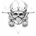 viking, candy skull tattoo design idea