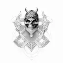 viking, candy skull tattoo design idea