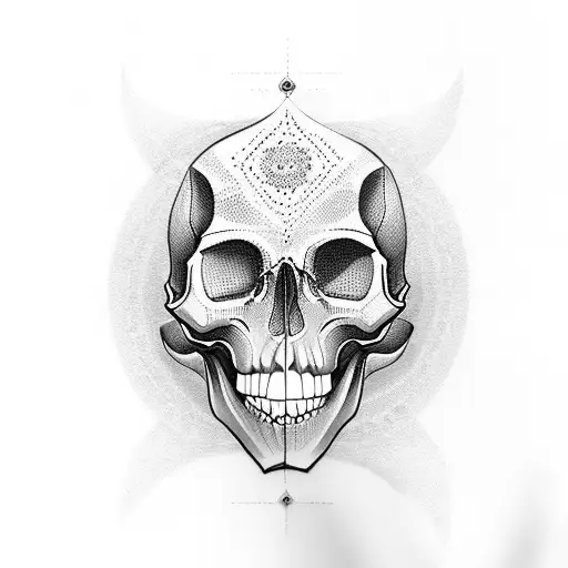 lips, skull tattoo design idea