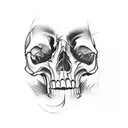 lips, skull tattoo design idea