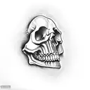 lips, skull tattoo design idea
