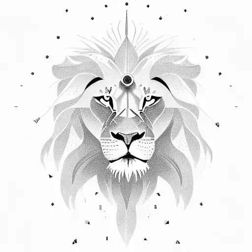 A majestic lion's head with a vibrant sunburst behind it, representing your birth sign as a Leo and your devotion to the sun. tattoo design idea