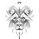 A majestic lion's head with a vibrant sunburst behind it, representing your birth sign as a Leo and your devotion to the sun. tattoo design idea