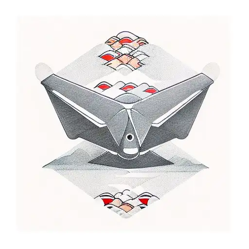 paper airplane with Sapere aude, incipe written on the wing tattoo design idea