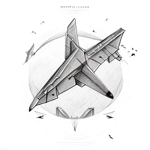 paper airplane with Sapere aude, incipe written on the wing tattoo design idea