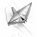 paper airplane with Sapere aude, incipe written on the wing tattoo design idea